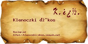 Klenoczki Ákos névjegykártya