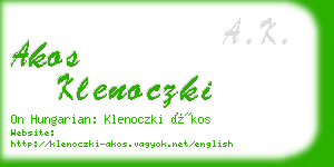 akos klenoczki business card